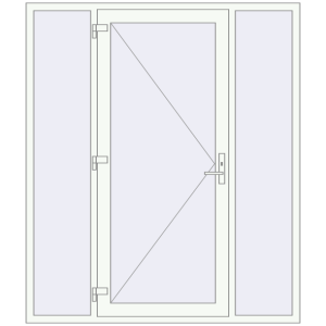 Buy Entrance doors 1800x2100 mm DOOR KORSA OPTIMUM REHAU BRILLANT RAL 9016 Traffic white two-sided