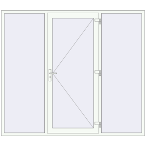 Buy Entrance doors 2400x2100 mm DOOR KORSA OPTIMUM REHAU BRILLANT RAL 9016 Traffic white two-sided