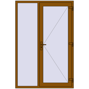 Buy Entrance doors 1400x2100 mm DOOR KORSA OPTIMUM REHAU BRILLANT GOLDEN OAK two-sided