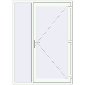 Buy Entrance doors 1500x2100 mm DOOR KORSA OPTIMUM REHAU BRILLANT RAL 9016 Traffic white two-sided