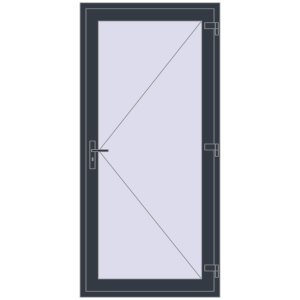 Buy Entrance doors 950x2100 mm DOOR KORSA OPTIMUM REHAU BRILLANT ANTHRACITE_GREY_STRUKTURAL two-sided