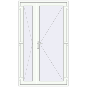 Buy Entrance doors 1285x2210 mm DOOR KORSA OPTIMUM REHAU BRILLANT RAL 9016 Traffic white two-sided