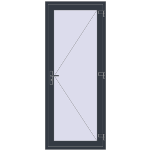 Buy Entrance doors 900x2200 mm DOOR KORSA ENERGY-SAVING REHAU SYNEGO ANTHRACITE_GREY_STRUKTURAL two-sided