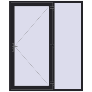 Buy Entrance doors 1800x2200 mm DOOR KORSA OPTIMUM REHAU BRILLANT BLACK_ULTI-MATT two-sided
