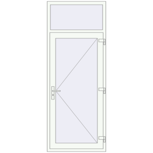 Buy Entrance doors 900x2297 mm DOOR KORSA OPTIMUM REHAU BRILLANT RAL 9016 Traffic white two-sided