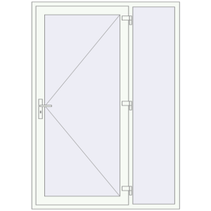 Buy Entrance doors 1500x2100 mm DOOR KORSA OPTIMUM REHAU BRILLANT RAL 9016 Traffic white two-sided