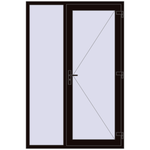 Buy Entrance doors 1400x2100 mm DOOR KORSA OPTIMUM REHAU BRILLANT BLACK_BROWN two-sided