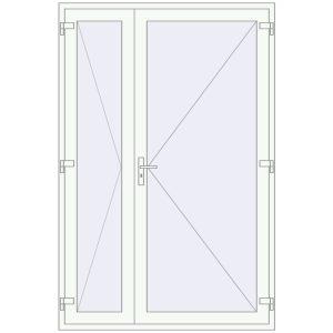 Buy Entrance doors 1560x2360 mm DOOR KORSA ALU STANDARD 72 RAL 9016 Traffic white two-sided