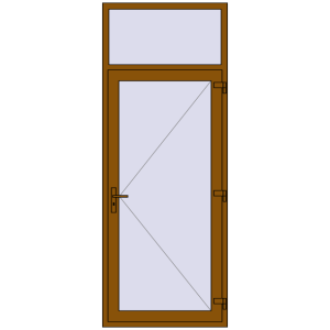Plastic entrance door 1000x2600 mm With fanlight. View from inside Buy Entrance doors 1000x2600 mm DOOR KORSA OPTIMUM REHAU BRILLANT GOLDEN OAK two-sided