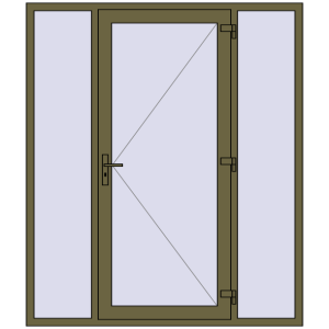 Buy Entrance doors 1800x2100 mm DOOR KORSA OPTIMUM REHAU BRILLANT QUARTZ_GREY two-sided