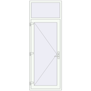 Plastic entrance door 900x2500 mm With fanlight. View from inside Buy Entrance doors 900x2500 mm DOOR KORSA OPTIMUM REHAU BRILLANT RAL 9016 Traffic white two-sided