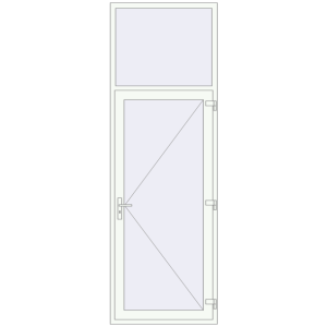 Buy Entrance doors 1000x3000 mm DOOR KORSA OPTIMUM REHAU BRILLANT RAL 9016 Traffic white two-sided