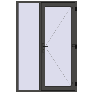 Buy Entrance doors 1400x2100 mm DOOR KORSA OPTIMUM REHAU BRILLANT BASALT_GREY two-sided