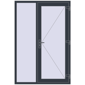 Buy Entrance doors 1350x2015 mm DOOR KORSA OPTIMUM REHAU BRILLANT ANTHRACITE_GREY_STRUKTURAL two-sided