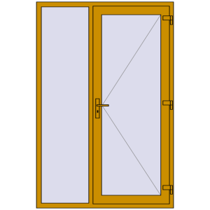 Buy Entrance doors 1400x2100 mm DOOR KORSA ALU STANDARD 72 RAL 1005 Honey yellow two-sided