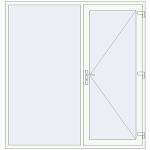 Buy Entrance doors 2000x2100 mm DOOR KORSA ENERGY-SAVING REHAU SYNEGO RAL 9016 Traffic white two-sided