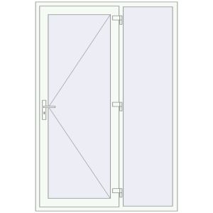 Buy Entrance doors 1460x2150 mm DOOR KORSA ENERGY-SAVING REHAU SYNEGO RAL 9016 Traffic white two-sided