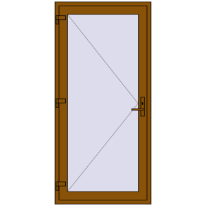 Buy Entrance doors 1000x2100 mm DOOR KORSA ENERGY-SAVING REHAU SYNEGO GOLDEN OAK two-sided