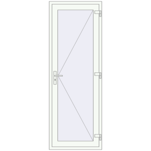 Buy Entrance doors 800x2250 mm DOOR KORSA ENERGY-SAVING REHAU SYNEGO RAL 9016 Traffic white two-sided