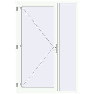 Buy Entrance doors 1420x2100 mm DOOR KORSA OPTIMUM REHAU BRILLANT RAL 9016 Traffic white two-sided