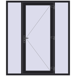 Buy Entrance doors 1800x2100 mm DOOR KORSA OPTIMUM REHAU BRILLANT BLACK_ULTI-MATT two-sided