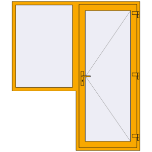 Buy Entrance doors 1800x2100 mm DOOR KORSA ALU STANDARD 72 RAL 1003 Signal yellow two-sided
