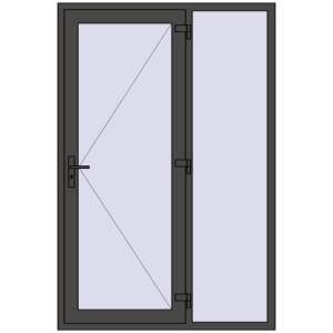 Buy Entrance doors 1400x2100 mm DOOR KORSA OPTIMUM REHAU BRILLANT BASALT_GREY two-sided