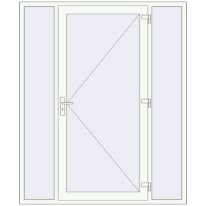 Buy Entrance doors 1800x2180 mm DOOR KORSA OPTIMUM REHAU BRILLANT RAL 9016 Traffic white two-sided