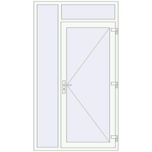 Buy Entrance doors 1300x2300 mm DOOR KORSA OPTIMUM REHAU BRILLANT RAL 9016 Traffic white two-sided