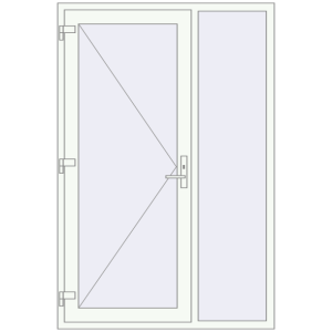 Buy Entrance doors 1350x2030 mm DOOR KORSA OPTIMUM REHAU BRILLANT RAL 9016 Traffic white two-sided