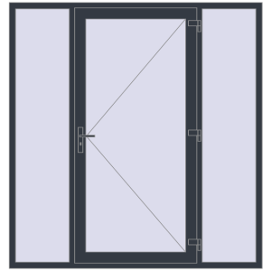 Buy Entrance doors 2000x2100 mm DOOR KORSA ENERGY-SAVING REHAU SYNEGO ANTHRACITE_GREY_STRUKTURAL two-sided