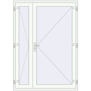 Buy Entrance doors 1500x2080 mm DOOR KORSA OPTIMUM REHAU BRILLANT RAL 9016 Traffic white two-sided