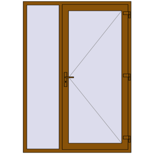 Buy Entrance doors 1500x2100 mm DOOR KORSA ENERGY-SAVING REHAU SYNEGO GOLDEN OAK two-sided