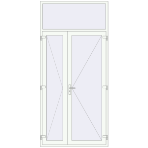 Buy Entrance doors 1400x3000 mm DOOR KORSA ENERGY-SAVING REHAU SYNEGO RAL 9016 Traffic white two-sided