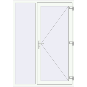 Buy Entrance doors 1460x2050 mm DOOR KORSA ENERGY-SAVING REHAU SYNEGO RAL 9016 Traffic white two-sided
