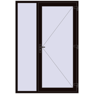 Buy Entrance doors 1500x2200 mm DOOR KORSA ENERGY-SAVING REHAU SYNEGO BLACK_BROWN two-sided
