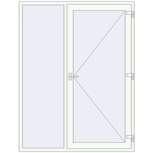 Plastic entrance door 1650x2150 mm With left side panel. View from inside Buy Entrance doors 1650x2150 mm ENERGY-SAVING (REHAU SYNEGO Z106) opens inside