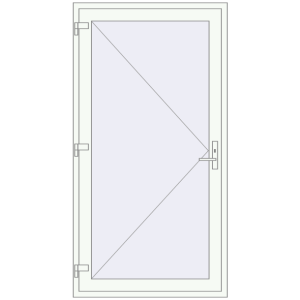 Buy Entrance doors 1130x2100 mm DOOR KORSA ALU STANDARD 72 RAL 9016 Traffic white two-sided