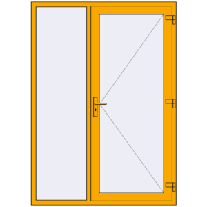 Buy Entrance doors 1500x2100 mm DOOR KORSA ALU STANDARD 72 RAL 1003 Signal yellow two-sided
