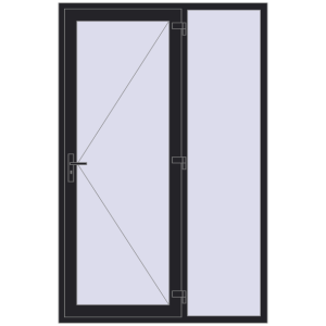 Buy Entrance doors 1500x2300 mm DOOR KORSA ENERGY-SAVING REHAU SYNEGO BLACK_ULTI-MATT two-sided