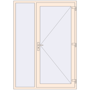 Buy Entrance doors 1500x2100 mm DOOR KORSA ENERGY-SAVING REHAU SYNEGO CREAME_WHITE_50L-2 two-sided