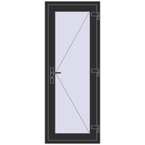 Buy Internal doors 700x1800 mm REHAU BASE 60 TERRACE (Т94) ANTHRACITE_GREY_GLATT two-sided