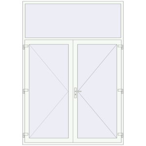 Buy Internal doors 2000x2850 mm REHAU BASE 60 TERRACE (Т94) RAL 9016 Traffic white two-sided