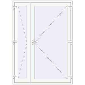Buy Internal doors 1500x2100 mm REHAU BASE 60 TERRACE (Т94) RAL 9016 Traffic white two-sided