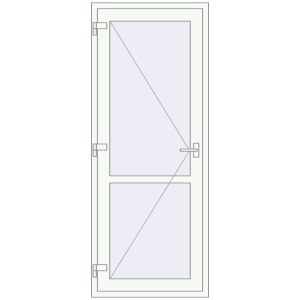 Buy Internal doors 830x2120 mm REHAU BASE 60 TERRACE (Т94) RAL 9016 Traffic white two-sided