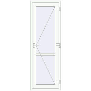 Buy Internal doors 700x2050 mm REHAU BASE 60 TERRACE (Т94) RAL 9016 Traffic white two-sided