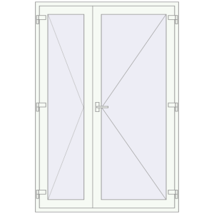 Buy Internal doors 1500x2200 mm REHAU BASE 60 (Z74) RAL 9016 Traffic white two-sided