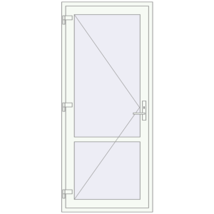 Buy Internal doors 940x2170 mm REHAU BASE 60 TERRACE (Т94) RAL 9016 Traffic white two-sided