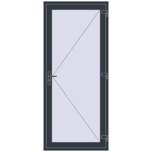 Plastic doors 1000x2250 mm Single-leaf. View from inside Buy Internal doors 1000x2250 mm REHAU BASE 60 (Z74) ANTHRACITE_GREY_STRUKTURAL two-sided