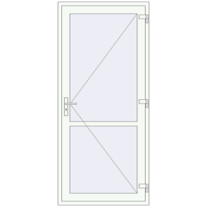 Buy Internal doors 1000x2230 mm REHAU BASE 60 TERRACE (Т94) RAL 9016 Traffic white two-sided